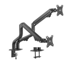foto de SOPORTE ESCRITORIO AJUST GEMBIRD CON BRAZO PARA 2 PANTALLAS 17-32 HASTA 8 KG