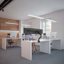 foto de SOPORTE GEMBIRD AJUSTABLE DE MESA PARA 3 MONITORES