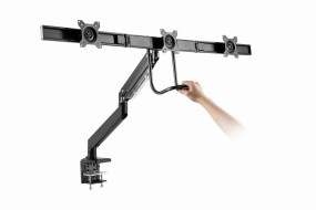 foto de SOPORTE GEMBIRD AJUSTABLE DE MESA PARA 3 MONITORES