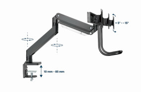 foto de SOPORTE GEMBIRD AJUSTABLE DE MESA PARA 3 MONITORES