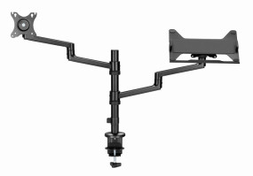 foto de SOPORTE DE MESA GEMBIRD AJUSTABLE BRAZO PARA MONITOR Y BANDEJA PARA PORTATIL