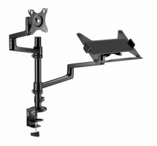 foto de SOPORTE DE MESA GEMBIRD AJUSTABLE BRAZO PARA MONITOR Y BANDEJA PARA PORTATIL