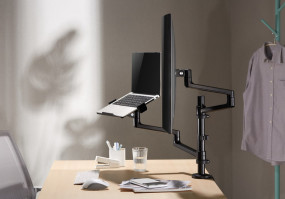 foto de SOPORTE DE MESA GEMBIRD AJUSTABLE BRAZO PARA MONITOR Y BANDEJA PARA PORTATIL