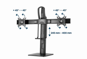 foto de SOPORTE DE MESA GEMBIRD PARA DOS MONITORES ALTURA REGULABLE