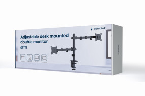 foto de BRAZO DE MONITOR GEMBIRD PARA 2 PANTALLAS DE ESCRITORIO AJUSTABLE 17-32 PULG
