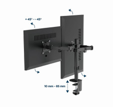 foto de BRAZO DE MONITOR GEMBIRD PARA 2 PANTALLAS DE ESCRITORIO AJUSTABLE 17-32 PULG