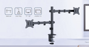 foto de BRAZO DE MONITOR GEMBIRD PARA 2 PANTALLAS DE ESCRITORIO AJUSTABLE 17-32 PULG