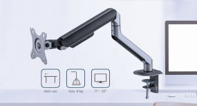 foto de BRAZO AJUSTABLE GEMBIRD PARA MONITOR EN ESCRITORIO GRIS ESPACIAL