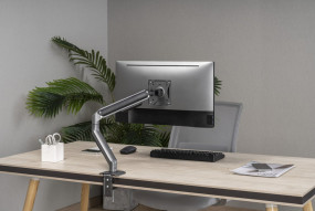 foto de BRAZO AJUSTABLE GEMBIRD PARA MONITOR EN ESCRITORIO GRIS ESPACIAL