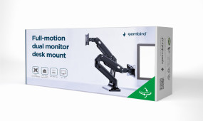 foto de BRAZO DE MONITOR GEMBIRD PARA 2 PANTALLAS DE ESCRITORIO AJUSTABLE 17-32 PULG