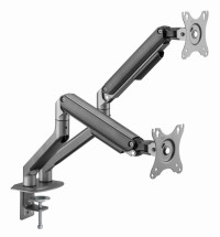 foto de BRAZO DE MONITOR GEMBIRD PARA 2 PANTALLAS DE ESCRITORIO GRIS ESPACIAL