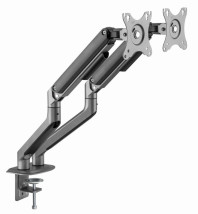 foto de BRAZO DE MONITOR GEMBIRD PARA 2 PANTALLAS DE ESCRITORIO GRIS ESPACIAL