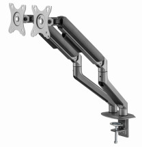 foto de BRAZO DE MONITOR GEMBIRD PARA 2 PANTALLAS DE ESCRITORIO GRIS ESPACIAL