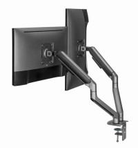 foto de BRAZO DE MONITOR GEMBIRD PARA 2 PANTALLAS DE ESCRITORIO GRIS ESPACIAL