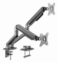 foto de BRAZO DE MONITOR GEMBIRD PARA 2 PANTALLAS DE ESCRITORIO GRIS ESPACIAL