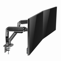foto de BRAZO DE MONITOR GEMBIRD PARA 2 PANTALLAS DE ESCRITORIO GRIS ESPACIAL