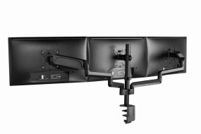 foto de BRAZO DE MONITOR GEMBIRD AJUSTABLE DE MESA PARA 3 MONITORES MOV COMPLETO