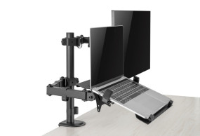 foto de SOPORTE DE MESA GEMBIRD AJUST CON BRAZO PARA MONITOR Y BANDEJA PARA PORTATIL