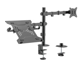 foto de SOPORTE DE MESA GEMBIRD AJUST CON BRAZO PARA MONITOR Y BANDEJA PARA PORTATIL