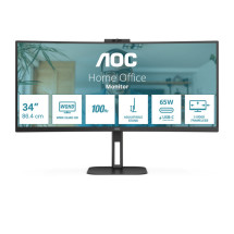 foto de MONITOR AOC 34 CU34V5C/BK WQHD 100HZ FREES HAS USBC 3SFL