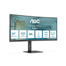 foto de MONITOR AOC 34 CU34V5C/BK WQHD 100HZ FREES HAS USBC 3SFL