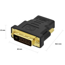 foto de ADAPTADOR HDMI EWENT DVI-D 24+1 MACHO A HDMI HEMBRA NEGRO