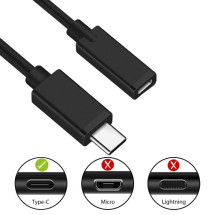 foto de CABLE ALARGADOR USB 2.0 EWENT USB-C MACHO USB-C HEMBRA 1,8m NEGRO
