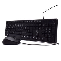 foto de COMBO TECLADO RATON EWENT PORTUGUES ESCRITURA SILENCIOSAUSB NEGRO