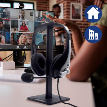 foto de SOPORTE AURICULARES EWENT PARA ESCRITORIO NEGRO