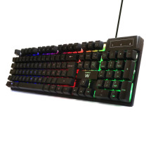 foto de TECLADO GAMING EWENT PT USB RETROILUMINADO MEMBRANA NEGRO