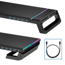 foto de SOPORTE PLEGABLE MONITOR RGB CON CAJON SOPORTE PARA SMARTPHONE 4 PUERTOS.