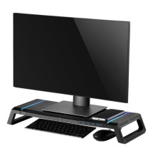 foto de SOPORTE PLEGABLE MONITOR RGB CON CAJON SOPORTE PARA SMARTPHONE 4 PUERTOS.