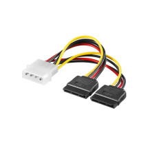foto de CABLE ALIMENTACION PC EWENT MACHO 5,25 PULGADAS A 2X SATA 0,13M