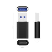 foto de MINI ADAPTADOR AISENS USB 3.2 GEN2 USB 2.0 3A USB-C/H-A/M NEGRO