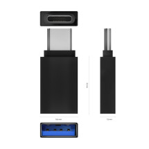 foto de MINI ADAPTADOR AISENS ALUMINIO USB 3.2 GEN1 3A USB-C/M-A/H NEGRO