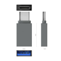 foto de MINI ADAPTADOR AISENS ALUMINIO USB 3.2 GEN1 3A USB-C/M-A/H GRIS