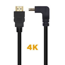 foto de CABLE HDMI AISENS V2.0 ACODADO PREMIUM 4K60HZ A/M-A/M 1.0M