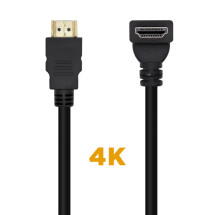 foto de CABLE HDMI AISENS V2.0 ACODADO PREMIUM 4K60HZ A/M-A/M 1.0M