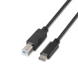 foto de CABLE AISENS USB 2.0 IMPRESORA 3A, TIPO USB-C/M-B/M, NEGRO, 2.0M