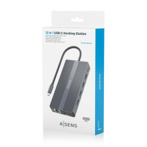 foto de DOCK AISENS 12 EN 1 USB-C A 2xHDMI DP RJ45 4xUSB-A USB-C USB-C PD 20CM