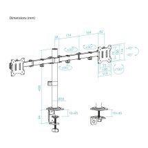 foto de SOPORTE TOOQ MESA GIRA INCLI 2 BRAZOS 17-27 NEGRO