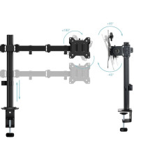 foto de SOPORTE TOOQ MESA GIRA INCLI 2 BRAZOS 17-27 NEGRO