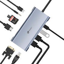 foto de LEOTEC DOCKING STATION 11-1 1USB-C PD100 3USB3.0 1USB-C 1 HDMI 1VGA 1TJSD MCSD