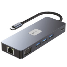 foto de LEOTEC DOCKING STATION 11-1 PLUS 1USB-C PD100 3USB3.2 HDMI VGA GGL LECTJSD MCSD