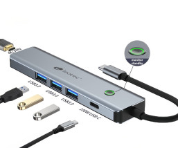 foto de LEOTEC DOCKING STATION 6-1 1USB-C PD100 POWER&DATOS 3USB3.0 1HDMI 4K 30HZ