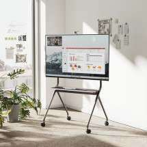 foto de SOPORTE SUELO AISENS RUEDAS BANDEJA DVD PANTALLA 120KG 50-86