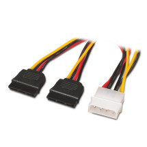 foto de CABLE AISENS SATA ALIMENTACION MOLEX 4PIN M-2XSATA/H 20CM