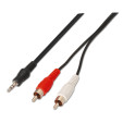 CABLE AUDIO AISENS ESTEREO JACK 3.5 M-2XRCA M NEGRO 1.5M