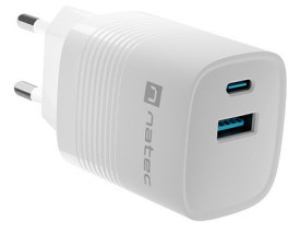 foto de CARGADOR NATEC RIBERA GAN 30W PD3.0 QC3.0 1XUSB-A + 1XUSB-C BLANCO