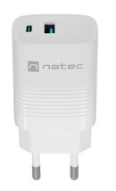foto de CARGADOR NATEC RIBERA GAN 30W PD3.0 QC3.0 1XUSB-A + 1XUSB-C BLANCO